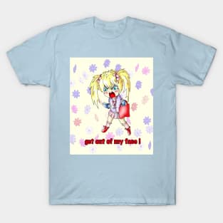 get out of my face cute cartoon girl T-Shirt